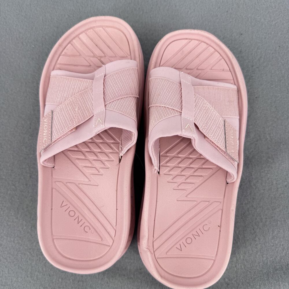 Vionic Rebound Recovery Slide Sandal Womens 7 Pink Orthotic Comfort Arch Support - Picture 3 of 7